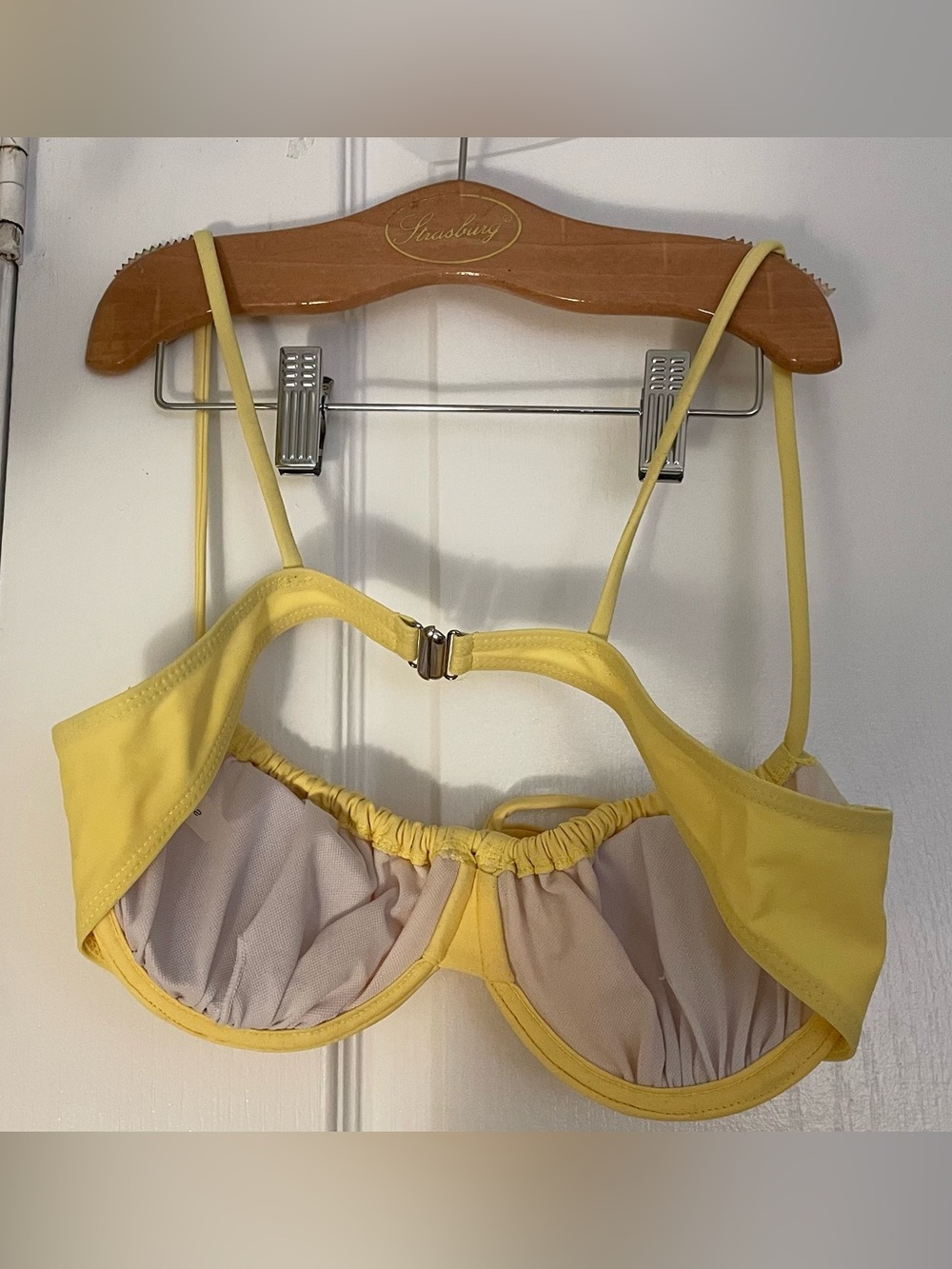 Yellow Ruched Underwire Bikini Top - Picture 3 of 4
